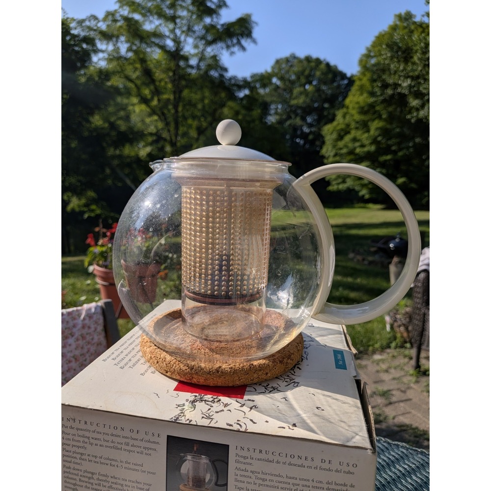 Bodum Vintage Zabar's Assam Heat Resistant Glass Teapot With Tea Press Infuser